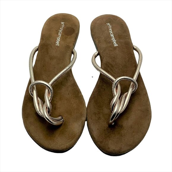 Jeffrey Campbell Womens Tan & Silver Sandals Size 6 - Picture 2 of 5